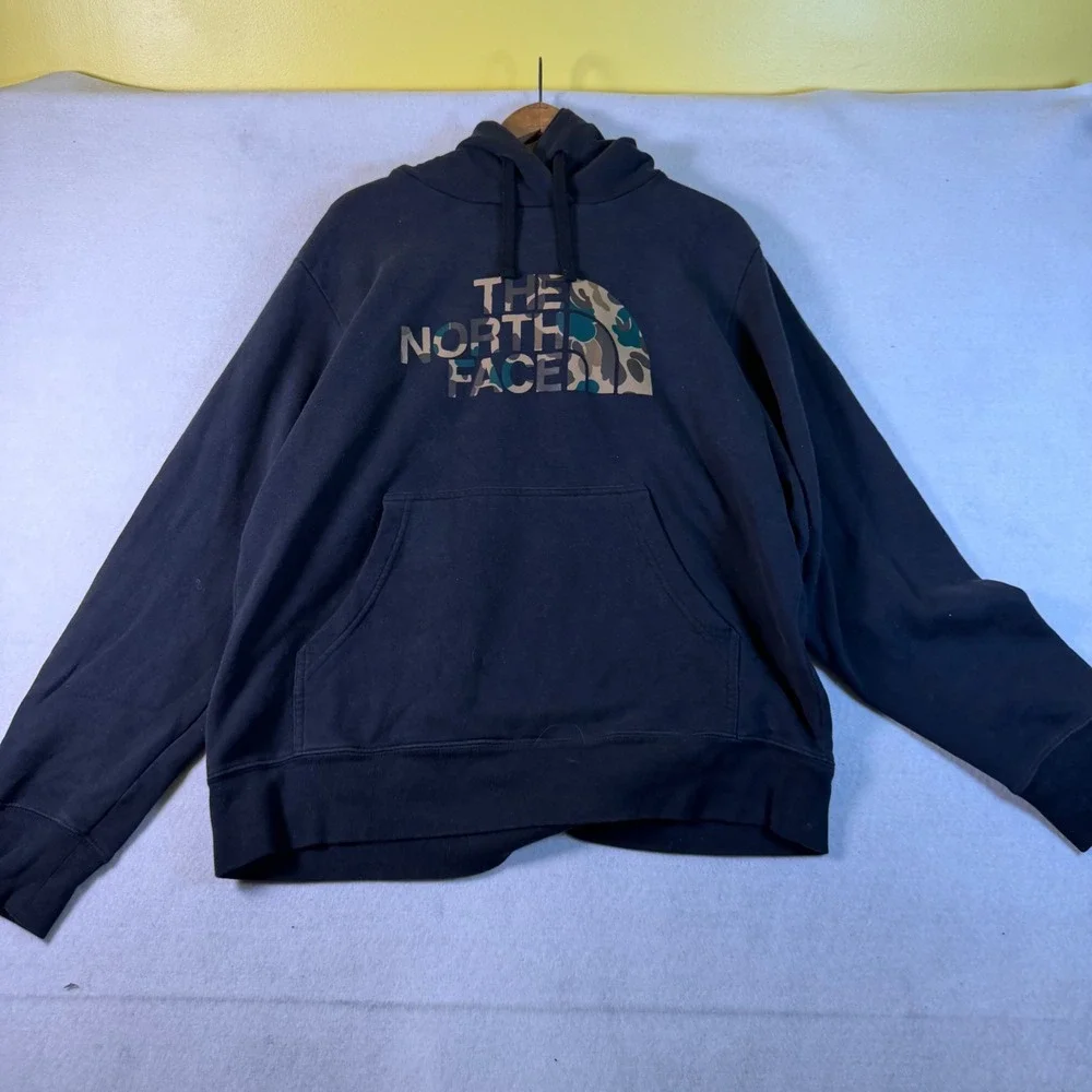 The North Face Mens‎ Black Camo Logo Pullover Hoodie Sweatshirt Medium NF0A3X8C